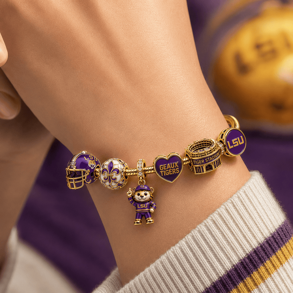 LSUT Gold Charm Bracelet Set PTT