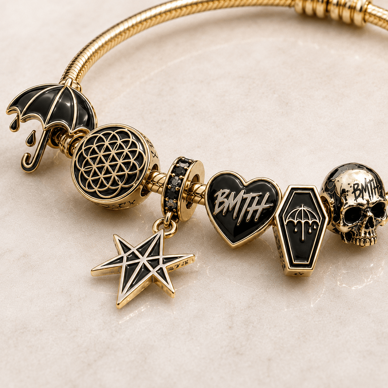 BMTH Gold Charm Bracelet Set PTT