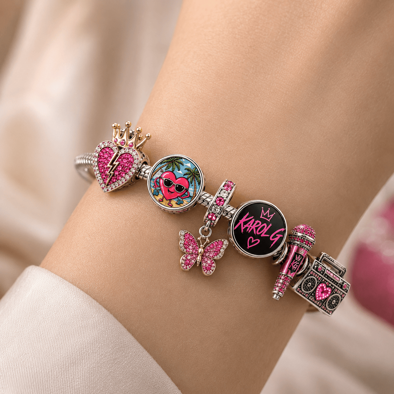 KRG Silver Charm Bracelet Set BMD