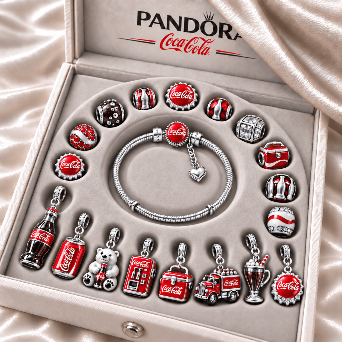 CCCL Silver Charm Bracelet Set NTTB