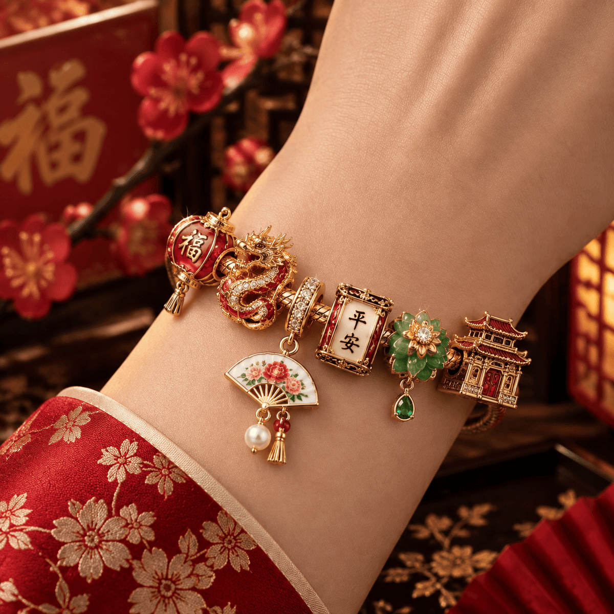 CHCHG Gold Charm Bracelet Set PTT